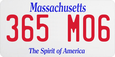 MA license plate 365MO6