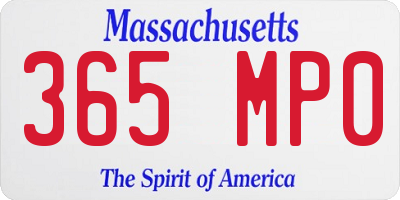 MA license plate 365MP0