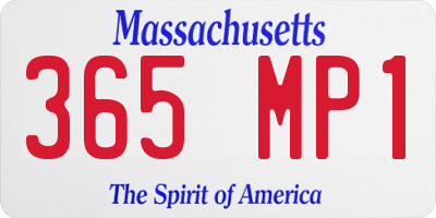 MA license plate 365MP1