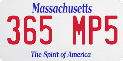 MA license plate 365MP5