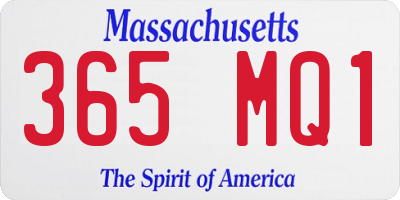 MA license plate 365MQ1