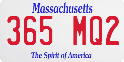 MA license plate 365MQ2