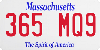 MA license plate 365MQ9