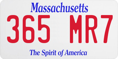 MA license plate 365MR7