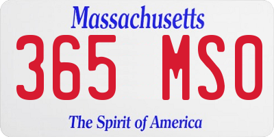 MA license plate 365MS0