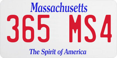 MA license plate 365MS4