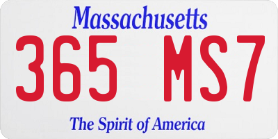 MA license plate 365MS7