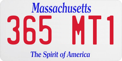 MA license plate 365MT1