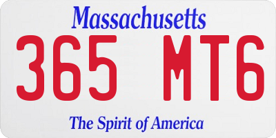 MA license plate 365MT6