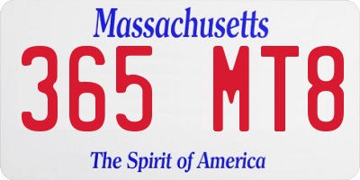 MA license plate 365MT8
