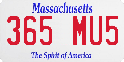 MA license plate 365MU5