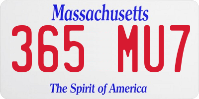 MA license plate 365MU7