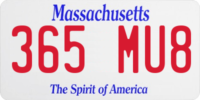 MA license plate 365MU8
