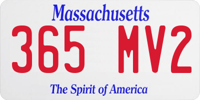 MA license plate 365MV2