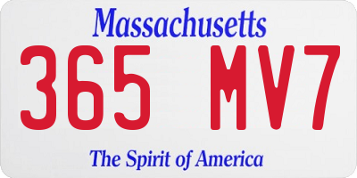 MA license plate 365MV7