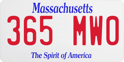 MA license plate 365MW0