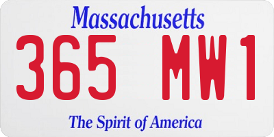 MA license plate 365MW1