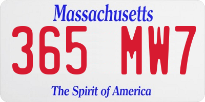 MA license plate 365MW7