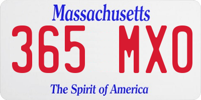 MA license plate 365MX0