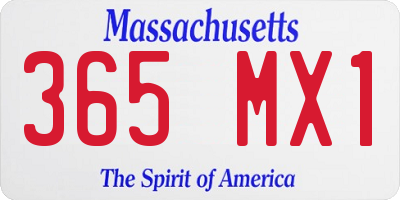 MA license plate 365MX1