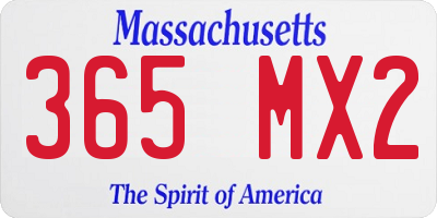 MA license plate 365MX2