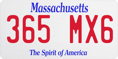 MA license plate 365MX6