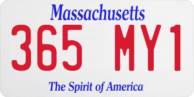 MA license plate 365MY1