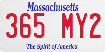 MA license plate 365MY2