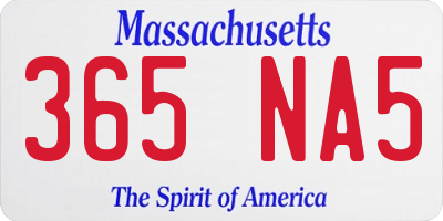 MA license plate 365NA5