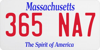 MA license plate 365NA7