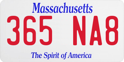 MA license plate 365NA8