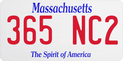 MA license plate 365NC2