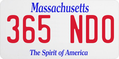 MA license plate 365ND0