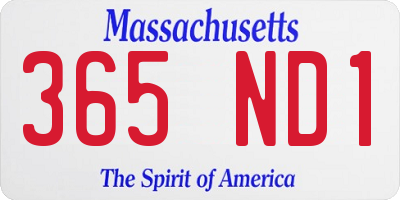 MA license plate 365ND1