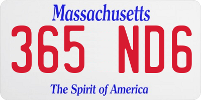 MA license plate 365ND6