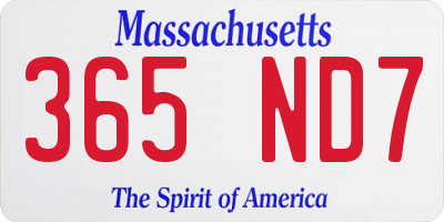 MA license plate 365ND7