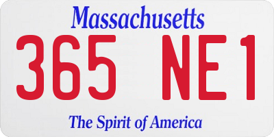 MA license plate 365NE1
