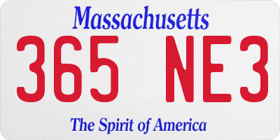 MA license plate 365NE3
