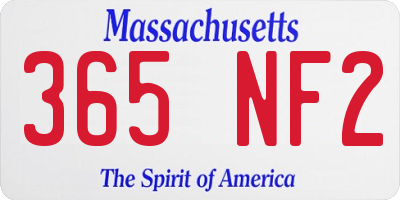 MA license plate 365NF2