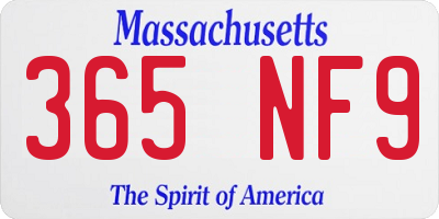 MA license plate 365NF9