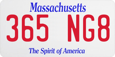 MA license plate 365NG8