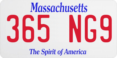 MA license plate 365NG9