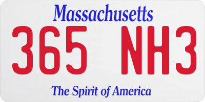 MA license plate 365NH3
