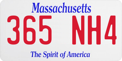 MA license plate 365NH4