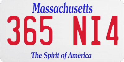 MA license plate 365NI4