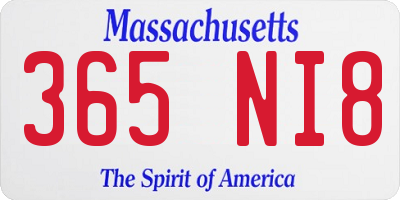 MA license plate 365NI8