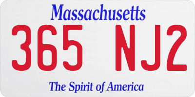 MA license plate 365NJ2