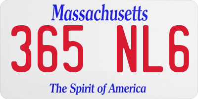 MA license plate 365NL6