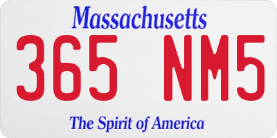 MA license plate 365NM5