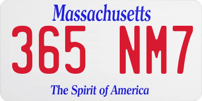MA license plate 365NM7